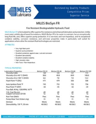 Image showing  Miles Biosyn FR 46(4*1 Gallon)(Case) Fire Resistant Pao Based Hydraulic