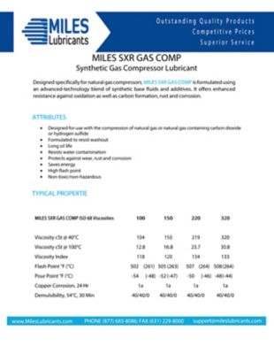 Image showing  Miles Sxr Gas Comp 68(4*1 Gallon)(Case) Full Synthethic Pao Based Gas Compressor Fluid