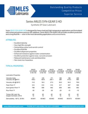 Image showing  Miles Syn - Gear S Hd 220 Gears Heavy Duty Advanced Technology Pao Based (16 oz/12)(Case)