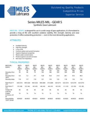 Image showing  Miles Mil - Gear S 68 Industrial Gear Oil Advanced Technology Pao Based 5 Gallon Pail