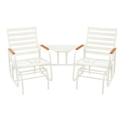 Red Shed 73 in. Lakeside Double Glider with Table, White