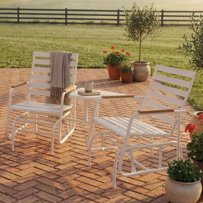 Image showing  73 in. Lakeside Double Glider with Table, White