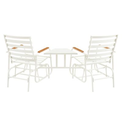 Image showing  73 in. Lakeside Double Glider with Table, White