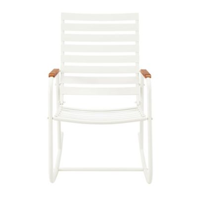 Image showing  Lakeside Outdoor Metal Rocking Chair, White