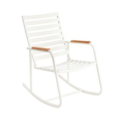 Image showing  Lakeside Outdoor Metal Rocking Chair, White
