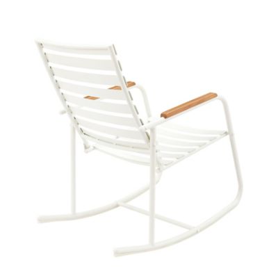 Image showing  Lakeside Outdoor Metal Rocking Chair, White