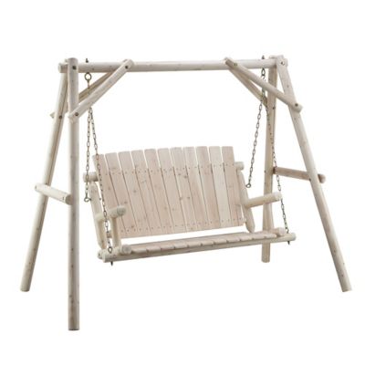 Red Shed 2-Person Log Patio Swing, White