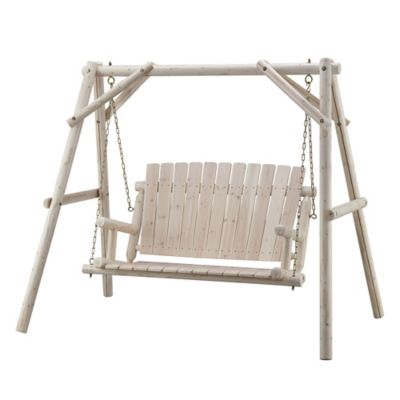 Image showing  Elkin 2-Person Log A-Frame Patio Swing, 500 lb. Capacity