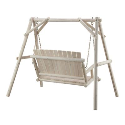 Image showing  Elkin 2-Person Log A-Frame Patio Swing, 500 lb. Capacity