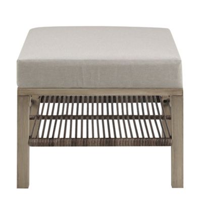 Image showing  Hanford Square Wicker Patio Ottoman, Gray