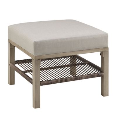 Image showing  Hanford Square Wicker Patio Ottoman, Gray