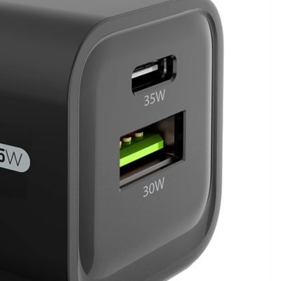 Image showing  35-Watt GaN Speed USB-C and USB-A Wall Charger