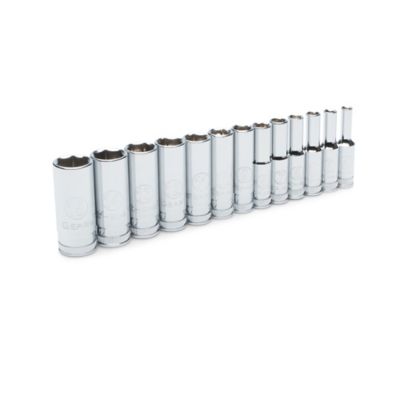 Image showing  13 pc. 1/4 in. Drive 6 Point Deep Metric Socket Set