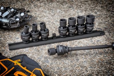 Image showing  8 pc. 3/8 in. Drive 6 Point Standard Universal Impact SAE Socket Set