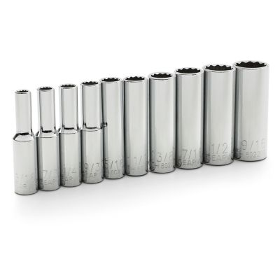 Image showing  10 pc. 1/4 in. Drive 12 Point Deep SAE Socket Set