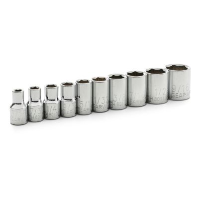 Image showing  GearWrench 10 pc. 1/4 in. Drive 6 Point Standard SAE Socket Set