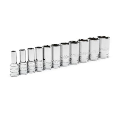 Image showing  11 pc. 3/8 in. Drive 6 Point Mid Length SAE Socket Set