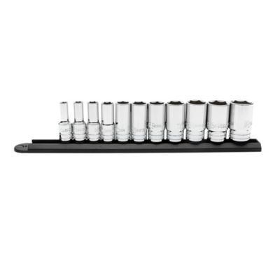 Image showing  11 pc. 3/8 in. Drive 6 Point Mid Length SAE Socket Set