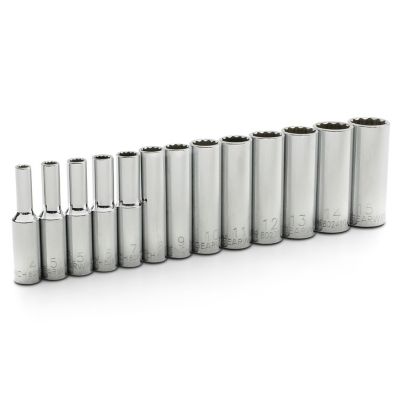 Image showing  13 pc. 1/4 in. Drive 12 Point Deep Metric Socket Set