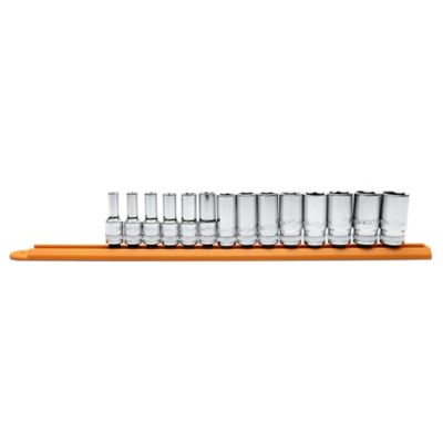 Image showing  14 pc. 3/8 in. Drive 6 Point Mid Length Metric Socket Set