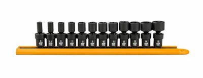 Image showing  12 pc. 1/4 in. Drive 6 Point Standard Universal Impact Metric Socket Set
