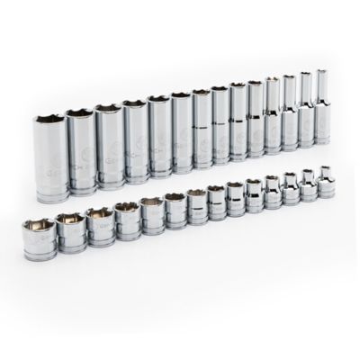 Image showing  28 pc. 3/8 in. Drive 6 Point Metric Standard and Deep Socket Set