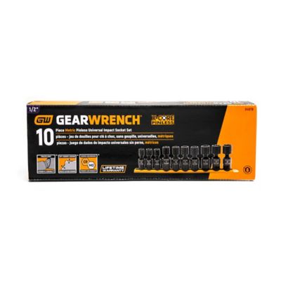 Image showing  10 pc. 1/2 in. Drive 6 Point Standard X Core Pinless Universal Impact Metric Socket Set