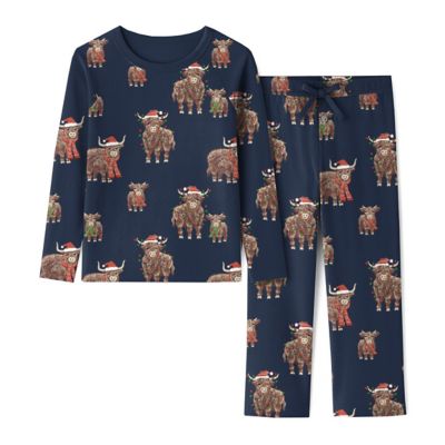 Goodie Two Sleeves Youth Highland Holiday Cow Sleep Set Pajamas at ...