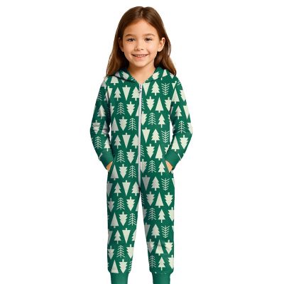 Image showing 3 th Goodie Two Sleeves Youth Onesie Holiday Tree Sleeper Pajamas