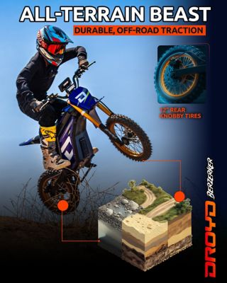 Image showing 5 th Droyd Berzerker Electric Dirtbike, Red