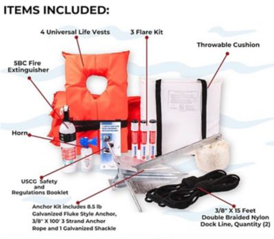 Image showing 1 th KJM Boater Safety Kit, For Boats Up to 19 Foot In Length, 42100