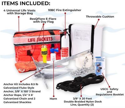 Image showing 1 th KJM Boater Safety Kit, For Boats 20 to 25 Foot In Length, 42101