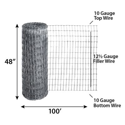 Image showing  100-ft x 4-ft 12.5ga Woven Horse Fence