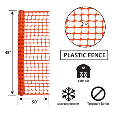 Image showing  4 x 50 Orange Safety-Snow Fence