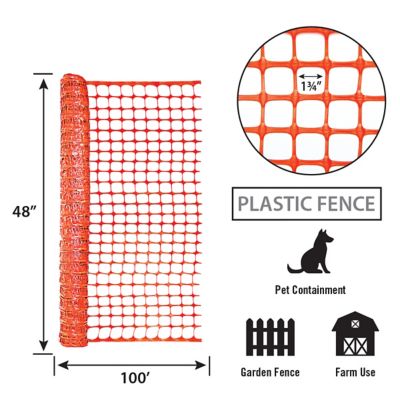 Image showing  48 x 100 1.75 Security Fence Orange