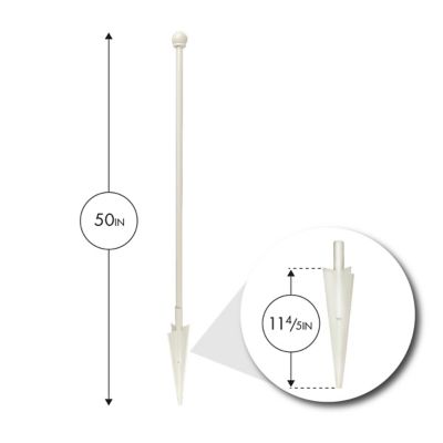Image showing  50 in. White No Dig Post & Stake
