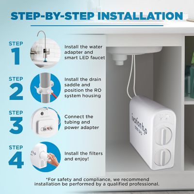 Image showing  H2O 800 GPD Tankless RO Water Purifier, 8-Stage Filter, NSF Certified, Smart LED Faucet