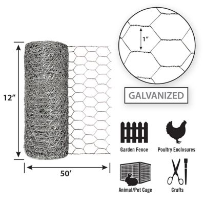 Image showing  12x50 1 in. Galv Hex Netting