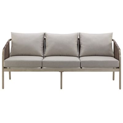 Image showing  72 in. Hanford 3-Seater Wicker Sofa, Gray