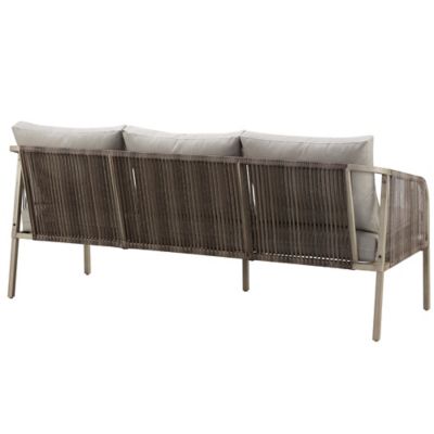 Image showing  72 in. Hanford 3-Seater Wicker Sofa, Gray