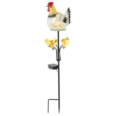 Red Shed 32 in. Chicken Wind Spinner Solar Garden Stake