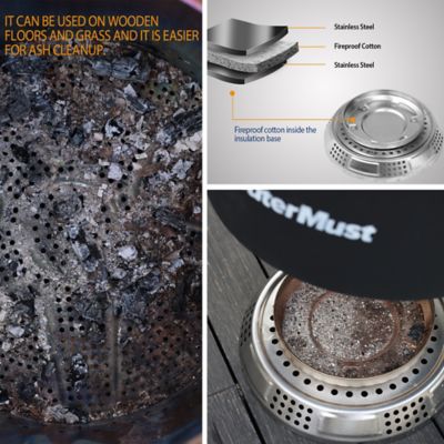 Image showing  24 Inch Smokeless Fire Pit with Stand Wood and Pellets Outdoor Fireplace with Ash Pan for 5-7 Persons