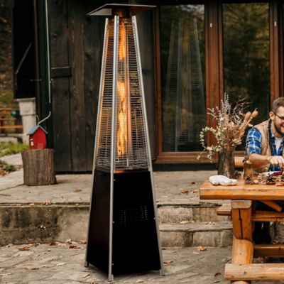 Image showing  48,000 BTU Pyramid Patio Heater for Outdoor Use with Wheels Ideal for Backyard Balcony 6-8 people
