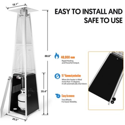 Image showing 5 th OuterMust 48,000 BTU Pyramid Patio Heater for Outdoor Use with Wheels Ideal for Backyard Balcony 6-8 people