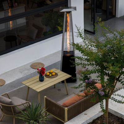 Image showing 8 th OuterMust 48,000 BTU Pyramid Patio Heater for Outdoor Use with Wheels Ideal for Backyard Balcony 6-8 people