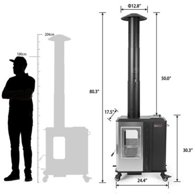 Image showing  110,000 BTU Pellet Patio Heater for Outdoor Use With Tempered Glass Window Ideal for Backyard