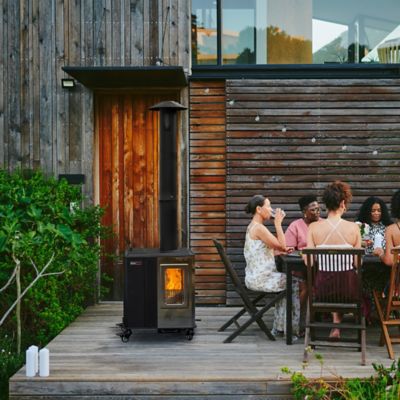 Image showing 5 th OuterMust 110,000 BTU Pellet Patio Heater for Outdoor Use With Tempered Glass Window Ideal for Backyard