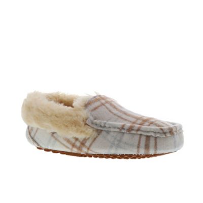 LAMO Women's Cream Plaid Aussie Moc