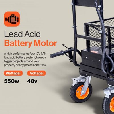 Image showing 6 th SuperHandy Electric Utility Cart with Lead Acid AGM Battery, 660 lb. Load & 1000 lb. Hauling Capacity