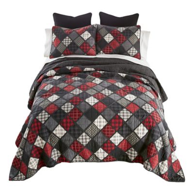 Donna Sharp Lumberjack Whole Cloth Cotton with Ragging Quilt Set